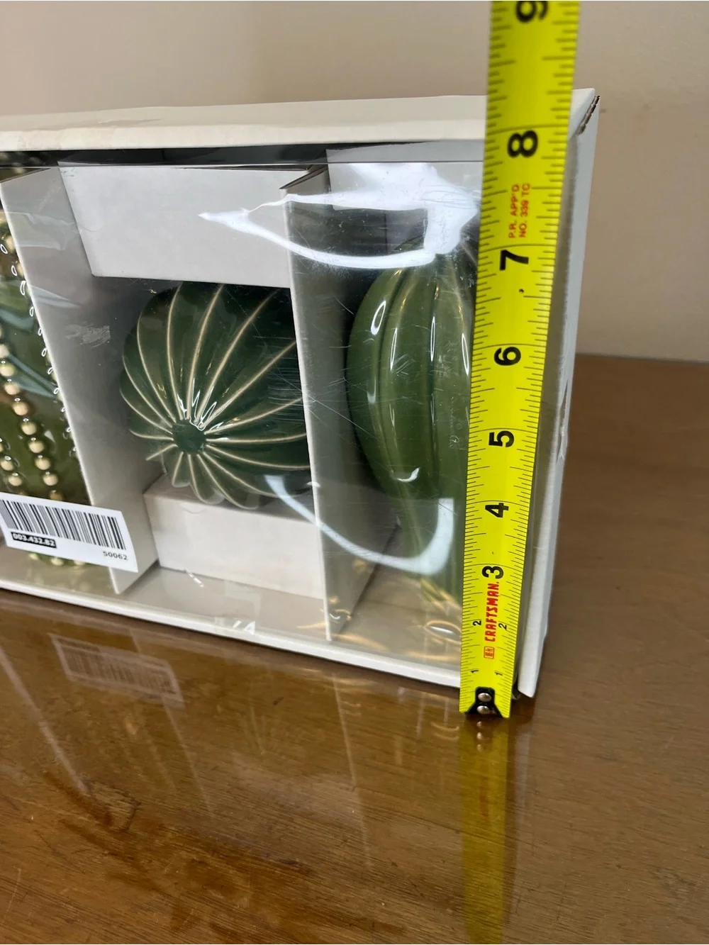 Ikea SJÄLSLIGT Ceramic Green Cactus Succulent Figures Shelf Plants Set Of 3 NIB